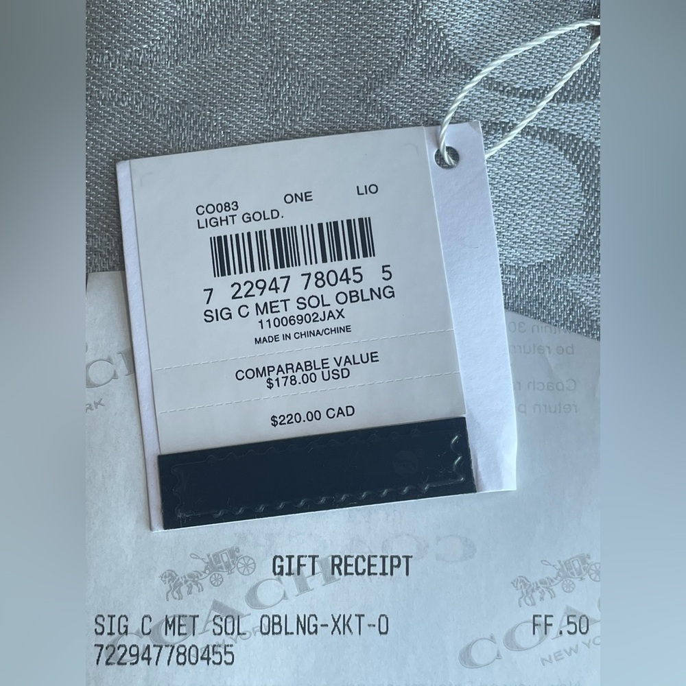 NWT！COACH Signature Metallic Oblong Scarf Gift Box（COACH CO083） - Picture 2 of 4